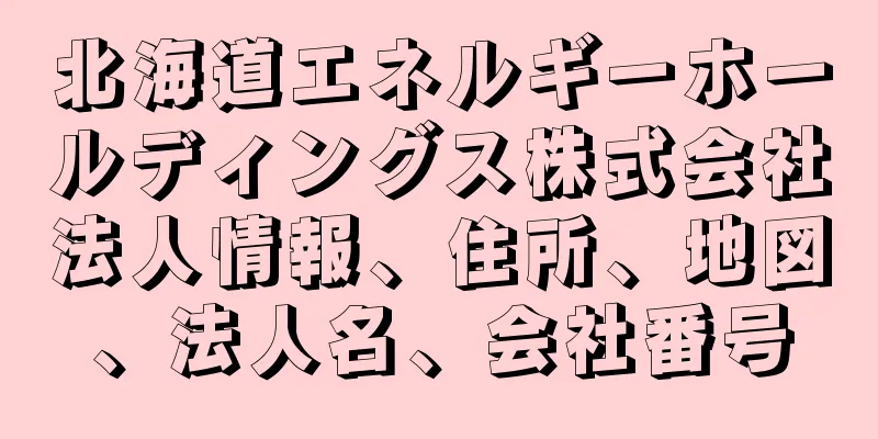 北海道エネルギーホールディングス株式会社法人情報、住所、地図、法人名、会社番号