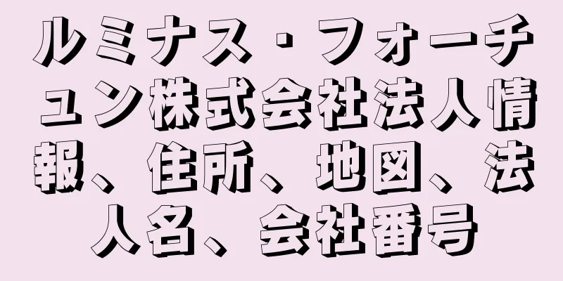 ルミナス・フォーチュン株式会社法人情報、住所、地図、法人名、会社番号