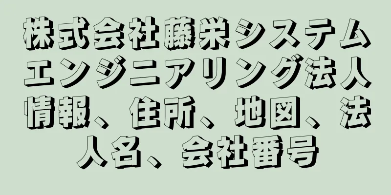 株式会社藤栄システムエンジニアリング法人情報、住所、地図、法人名、会社番号