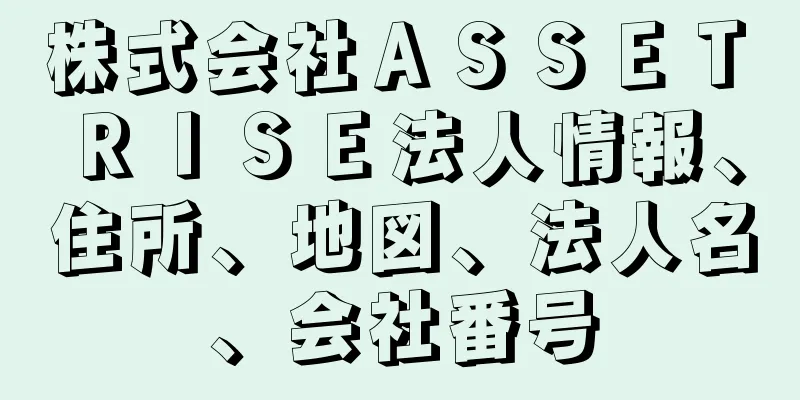 株式会社ＡＳＳＥＴ　ＲＩＳＥ法人情報、住所、地図、法人名、会社番号