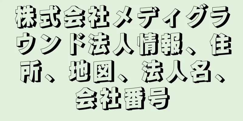 株式会社メディグラウンド法人情報、住所、地図、法人名、会社番号