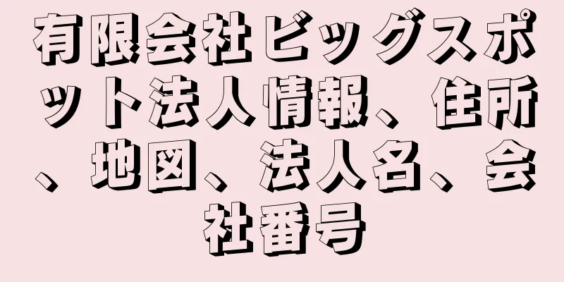 有限会社ビッグスポット法人情報、住所、地図、法人名、会社番号