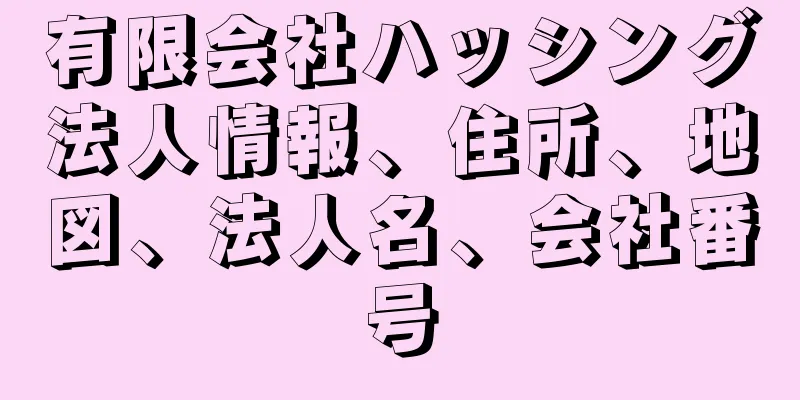 有限会社ハッシング法人情報、住所、地図、法人名、会社番号