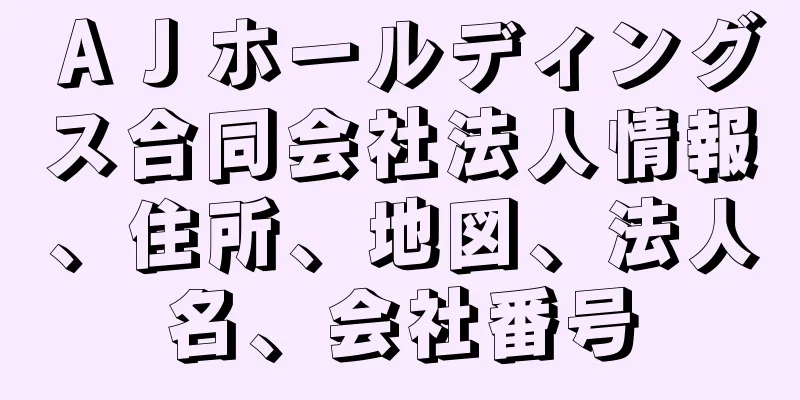 ＡＪホールディングス合同会社法人情報、住所、地図、法人名、会社番号