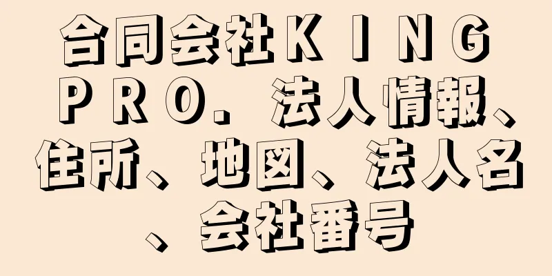 合同会社ＫＩＮＧ　ＰＲＯ．法人情報、住所、地図、法人名、会社番号