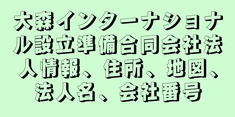 大森インターナショナル設立準備合同会社法人情報、住所、地図、法人名、会社番号