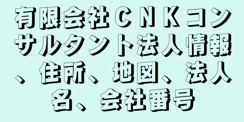 有限会社ＣＮＫコンサルタント法人情報、住所、地図、法人名、会社番号
