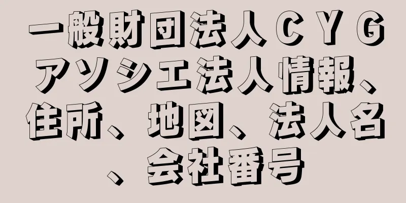 一般財団法人ＣＹＧアソシエ法人情報、住所、地図、法人名、会社番号