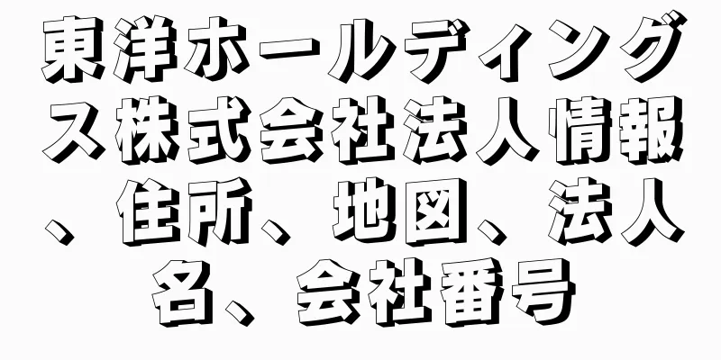 東洋ホールディングス株式会社法人情報、住所、地図、法人名、会社番号