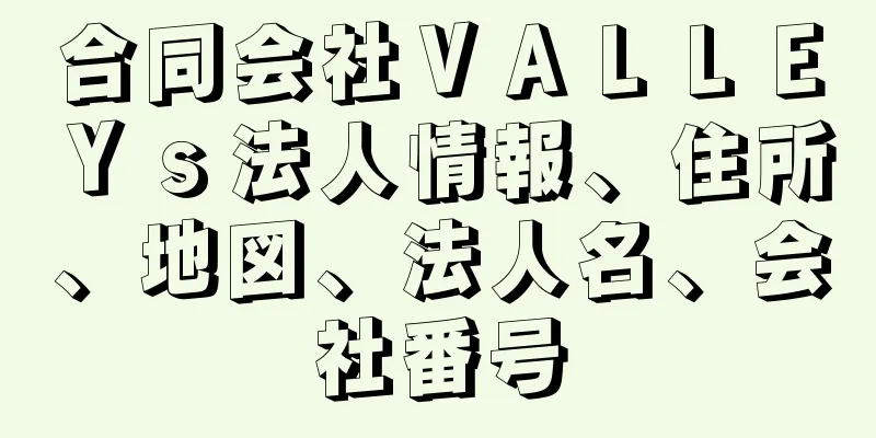 合同会社ＶＡＬＬＥＹｓ法人情報、住所、地図、法人名、会社番号