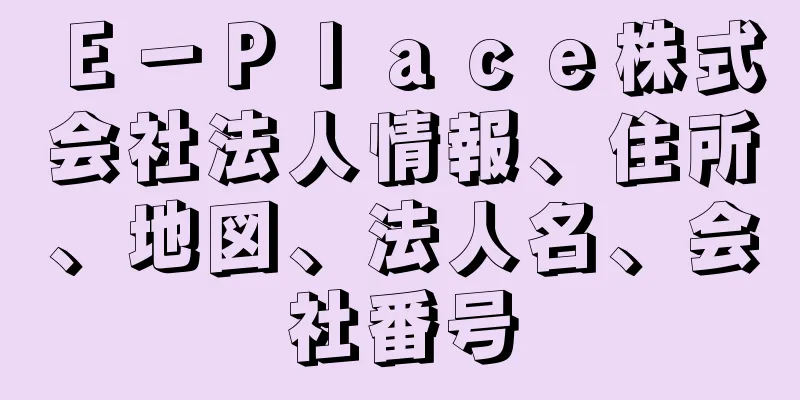 Ｅ－Ｐｌａｃｅ株式会社法人情報、住所、地図、法人名、会社番号