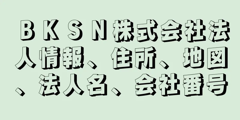 ＢＫＳＮ株式会社法人情報、住所、地図、法人名、会社番号