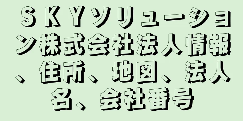 ＳＫＹソリューション株式会社法人情報、住所、地図、法人名、会社番号