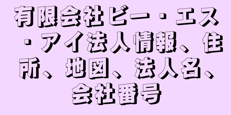 有限会社ビー・エス・アイ法人情報、住所、地図、法人名、会社番号