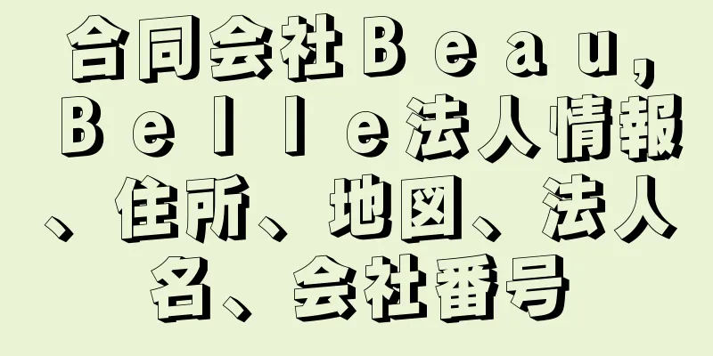 合同会社Ｂｅａｕ，Ｂｅｌｌｅ法人情報、住所、地図、法人名、会社番号