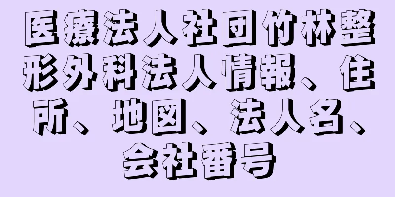 医療法人社団竹林整形外科法人情報、住所、地図、法人名、会社番号