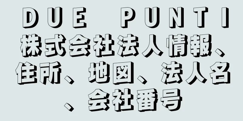 ＤＵＥ　ＰＵＮＴＩ株式会社法人情報、住所、地図、法人名、会社番号