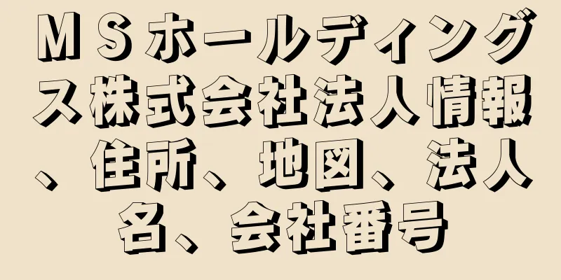 ＭＳホールディングス株式会社法人情報、住所、地図、法人名、会社番号