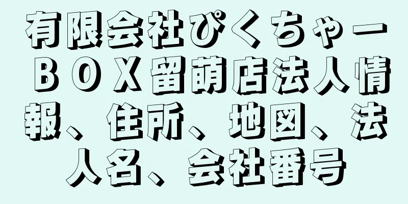 有限会社ぴくちゃーＢＯＸ留萌店法人情報、住所、地図、法人名、会社番号