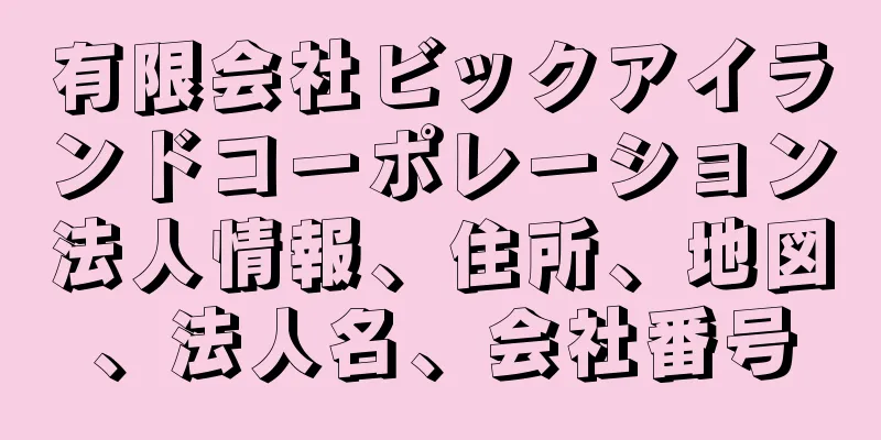有限会社ビックアイランドコーポレーション法人情報、住所、地図、法人名、会社番号