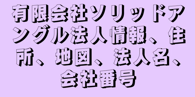 有限会社ソリッドアングル法人情報、住所、地図、法人名、会社番号