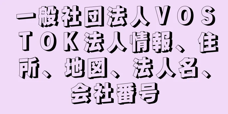 一般社団法人ＶＯＳＴＯＫ法人情報、住所、地図、法人名、会社番号