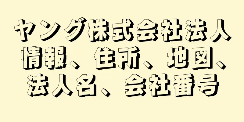 ヤング株式会社法人情報、住所、地図、法人名、会社番号