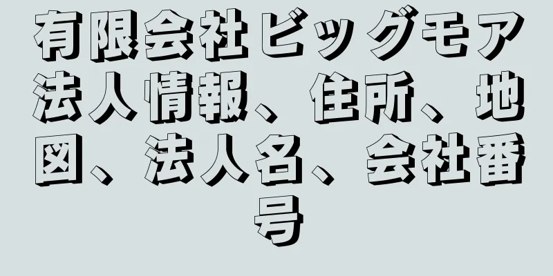 有限会社ビッグモア法人情報、住所、地図、法人名、会社番号