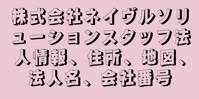 株式会社ネイヴルソリューションスタッフ法人情報、住所、地図、法人名、会社番号