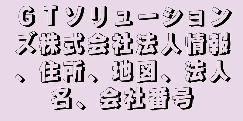 ＧＴソリューションズ株式会社法人情報、住所、地図、法人名、会社番号