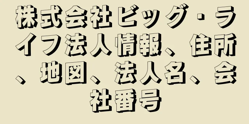 株式会社ビッグ・ライフ法人情報、住所、地図、法人名、会社番号