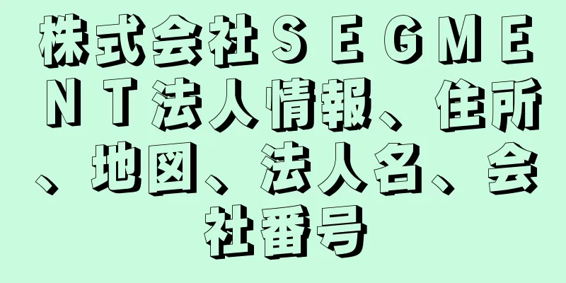 株式会社ＳＥＧＭＥＮＴ法人情報、住所、地図、法人名、会社番号