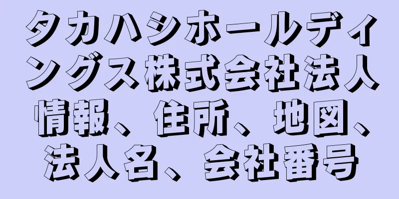 タカハシホールディングス株式会社法人情報、住所、地図、法人名、会社番号