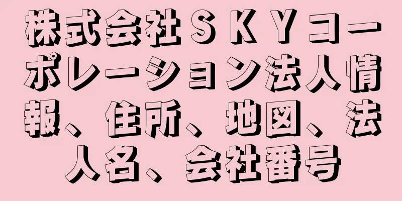 株式会社ＳＫＹコーポレーション法人情報、住所、地図、法人名、会社番号