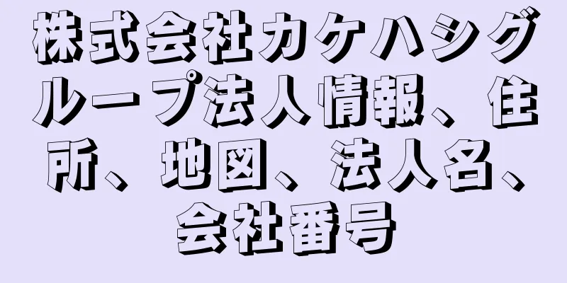 株式会社カケハシグループ法人情報、住所、地図、法人名、会社番号
