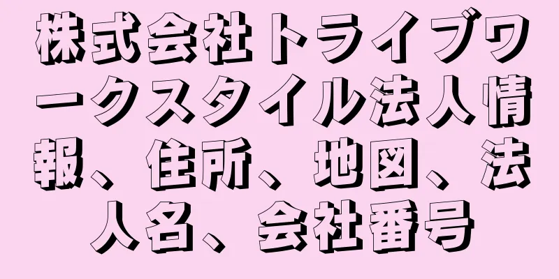 株式会社トライブワークスタイル法人情報、住所、地図、法人名、会社番号