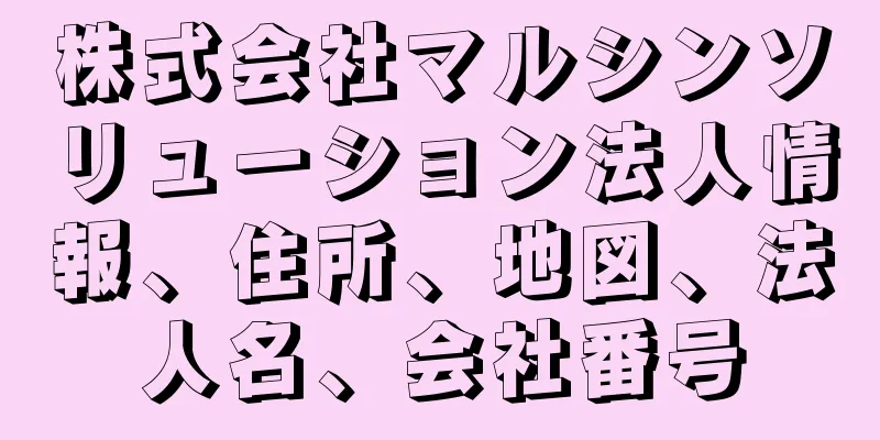 株式会社マルシンソリューション法人情報、住所、地図、法人名、会社番号