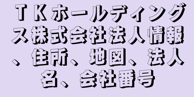 ＴＫホールディングス株式会社法人情報、住所、地図、法人名、会社番号