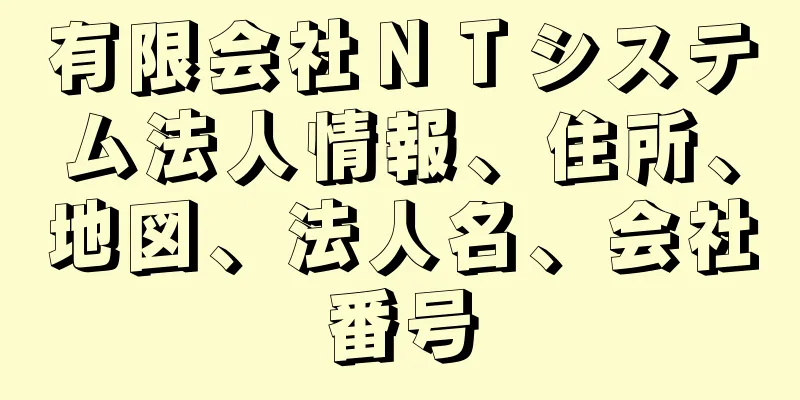 有限会社ＮＴシステム法人情報、住所、地図、法人名、会社番号