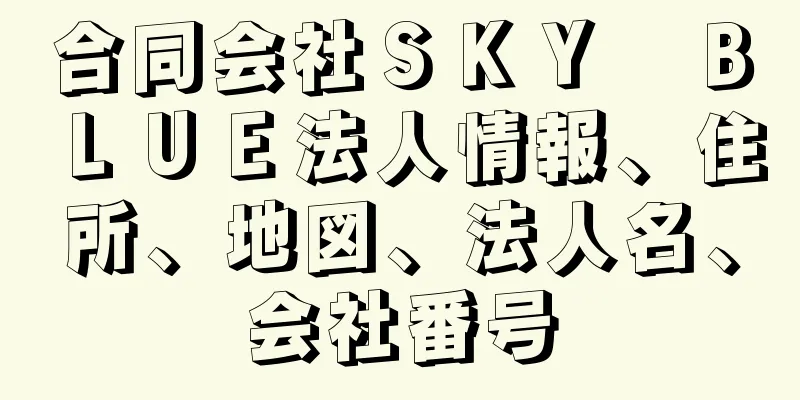 合同会社ＳＫＹ　ＢＬＵＥ法人情報、住所、地図、法人名、会社番号