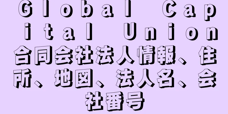 Ｇｌｏｂａｌ　Ｃａｐｉｔａｌ　Ｕｎｉｏｎ合同会社法人情報、住所、地図、法人名、会社番号