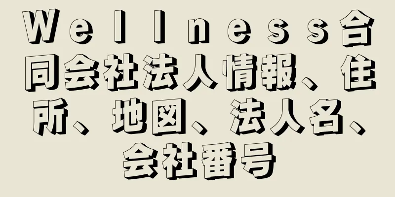 Ｗｅｌｌｎｅｓｓ合同会社法人情報、住所、地図、法人名、会社番号