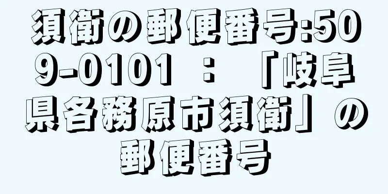 須衛の郵便番号:509-0101 ： 「岐阜県各務原市須衛」の郵便番号