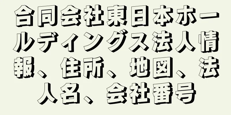 合同会社東日本ホールディングス法人情報、住所、地図、法人名、会社番号