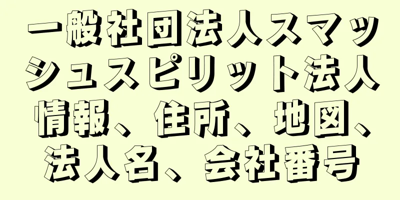 一般社団法人スマッシュスピリット法人情報、住所、地図、法人名、会社番号