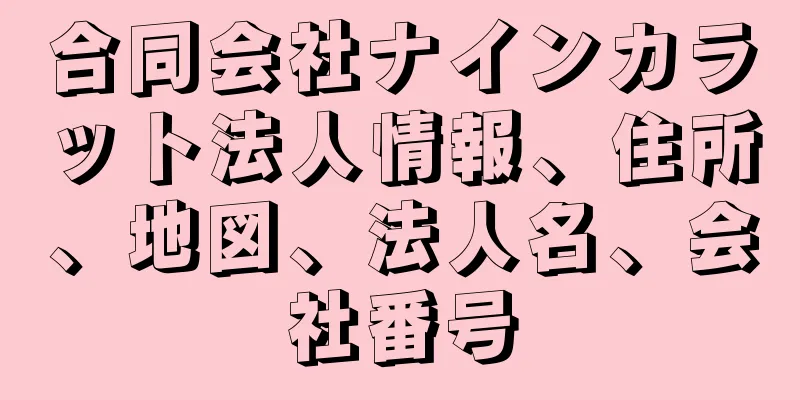 合同会社ナインカラット法人情報、住所、地図、法人名、会社番号