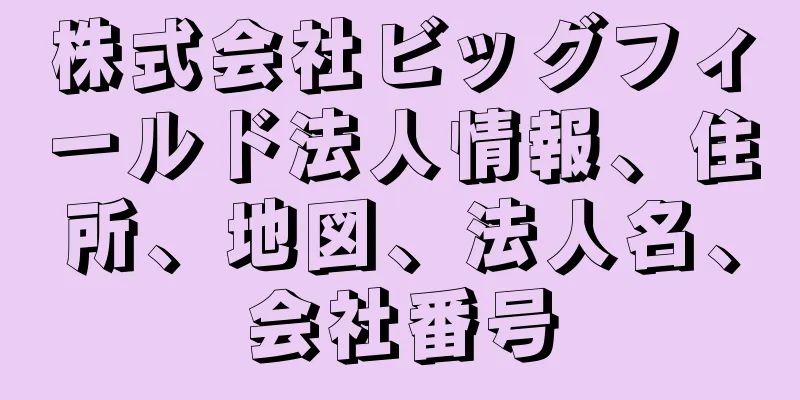 株式会社ビッグフィールド法人情報、住所、地図、法人名、会社番号