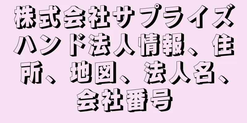 株式会社サプライズハンド法人情報、住所、地図、法人名、会社番号