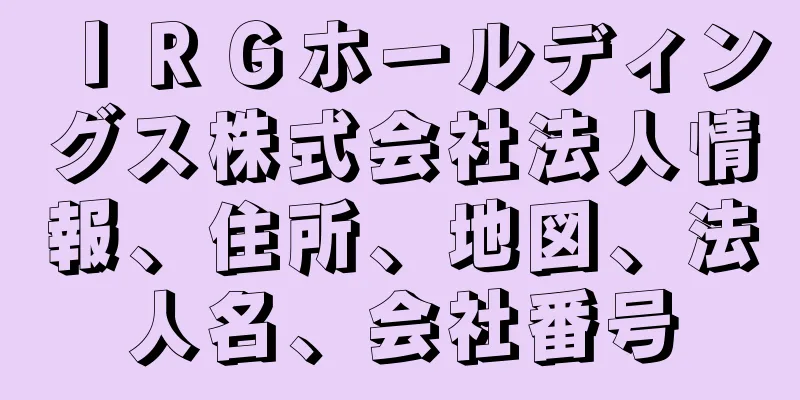 ＩＲＧホールディングス株式会社法人情報、住所、地図、法人名、会社番号