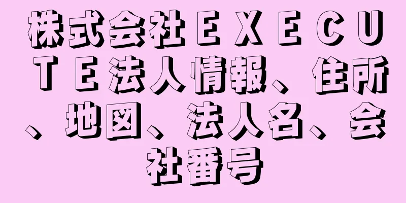 株式会社ＥＸＥＣＵＴＥ法人情報、住所、地図、法人名、会社番号